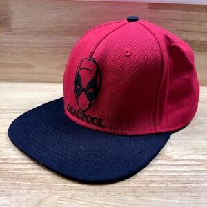 Marvel Deadpool Hat Cap Snap Back Ball Red Black Flat Green‎ Print Hero